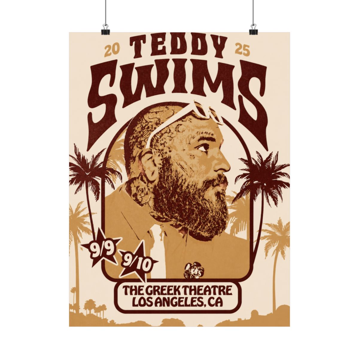 Los Angeles Concert Poster | Teddy Swims - alternate angle 4, merchandise