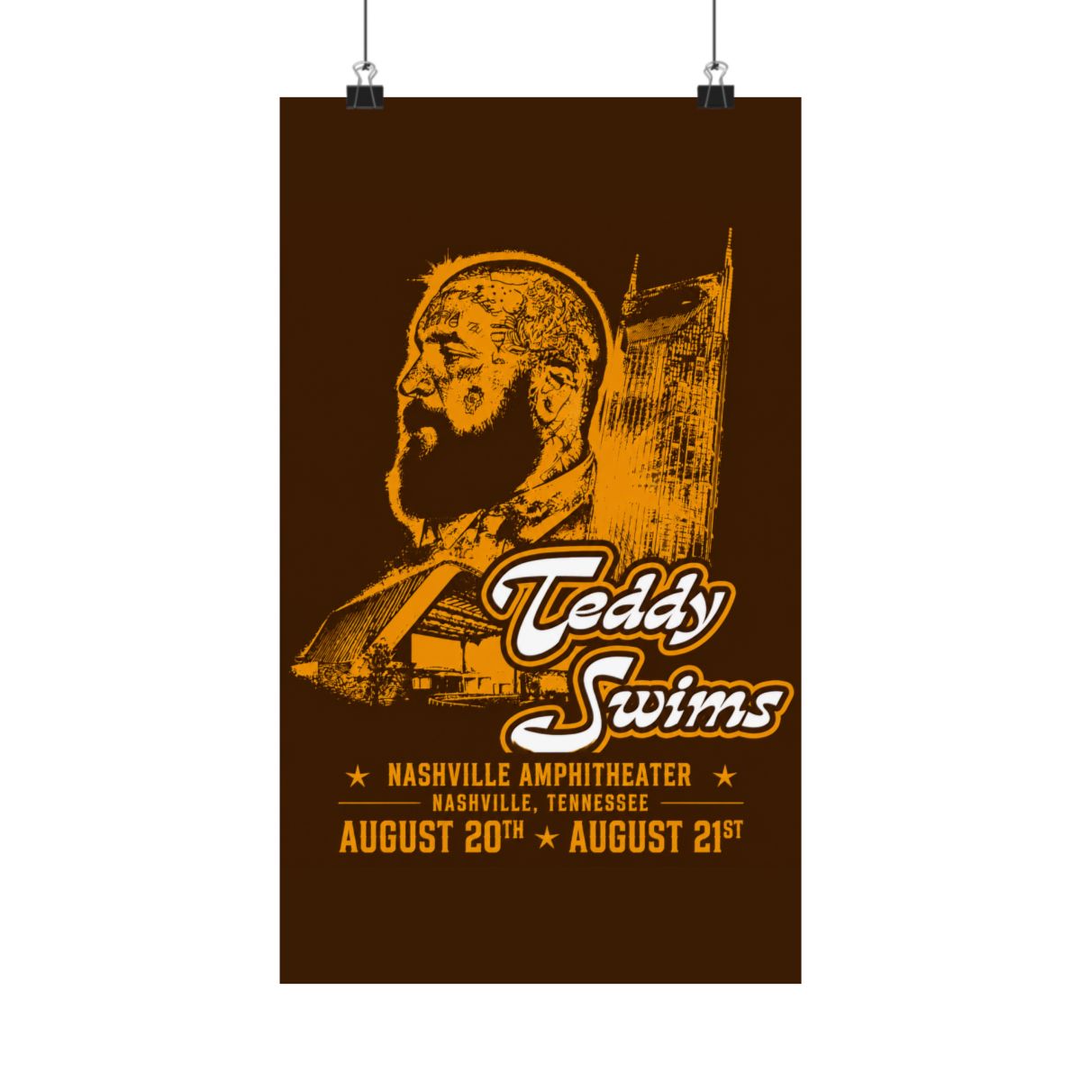 Nashville Concert Poster | Teddy Swims - Official Posters & Wall Art merchandise