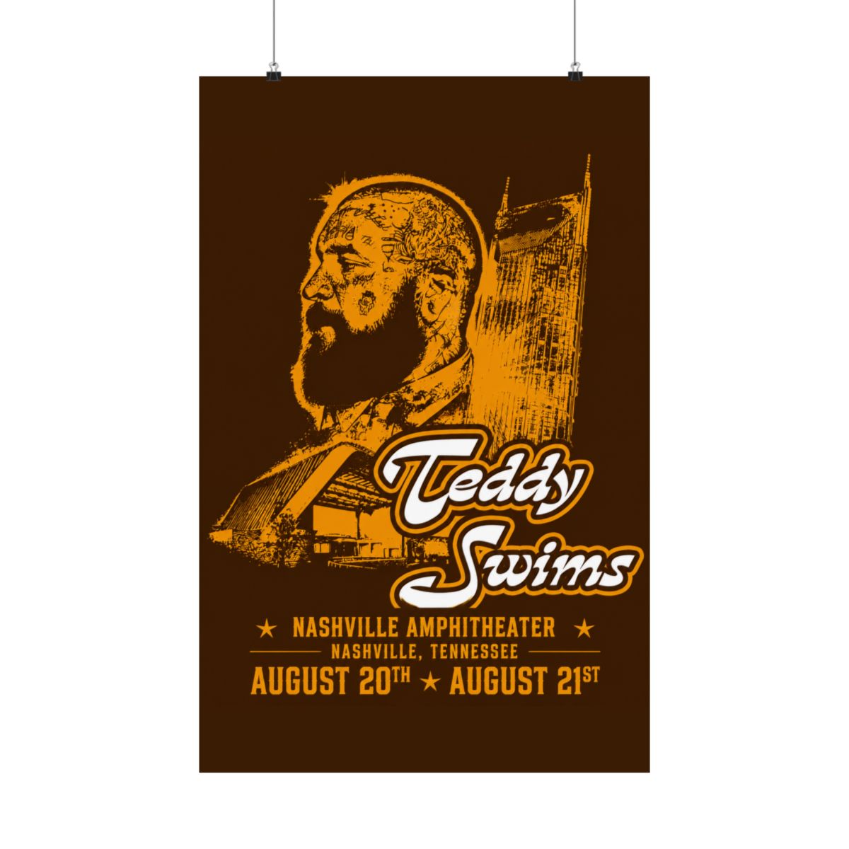 Nashville Concert Poster | Teddy Swims - alternate angle 1, merchandise