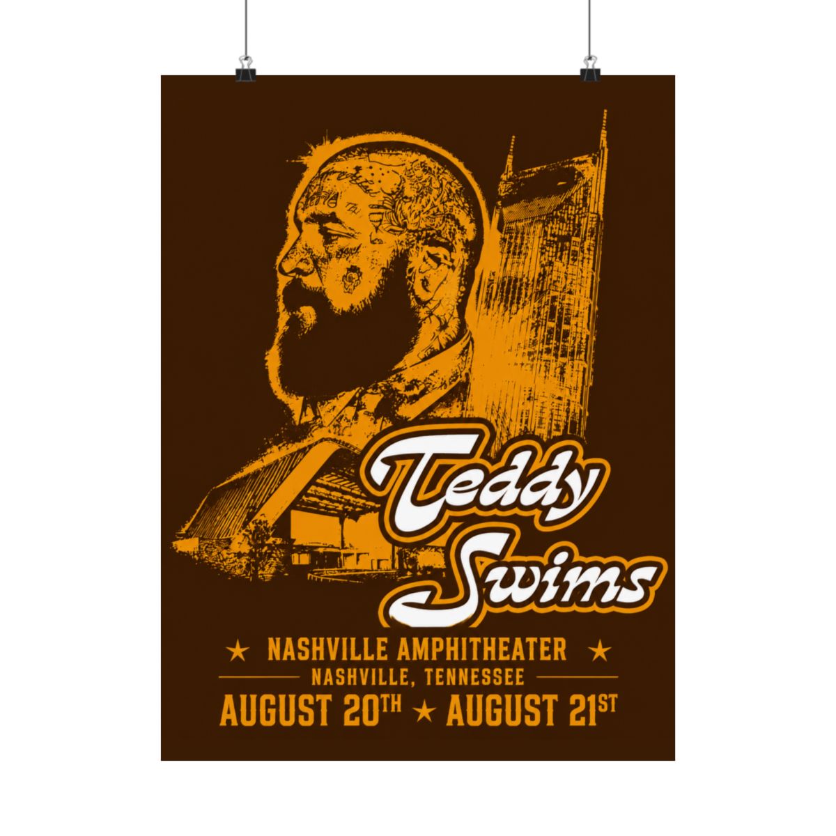 Nashville Concert Poster | Teddy Swims - alternate angle 5, merchandise