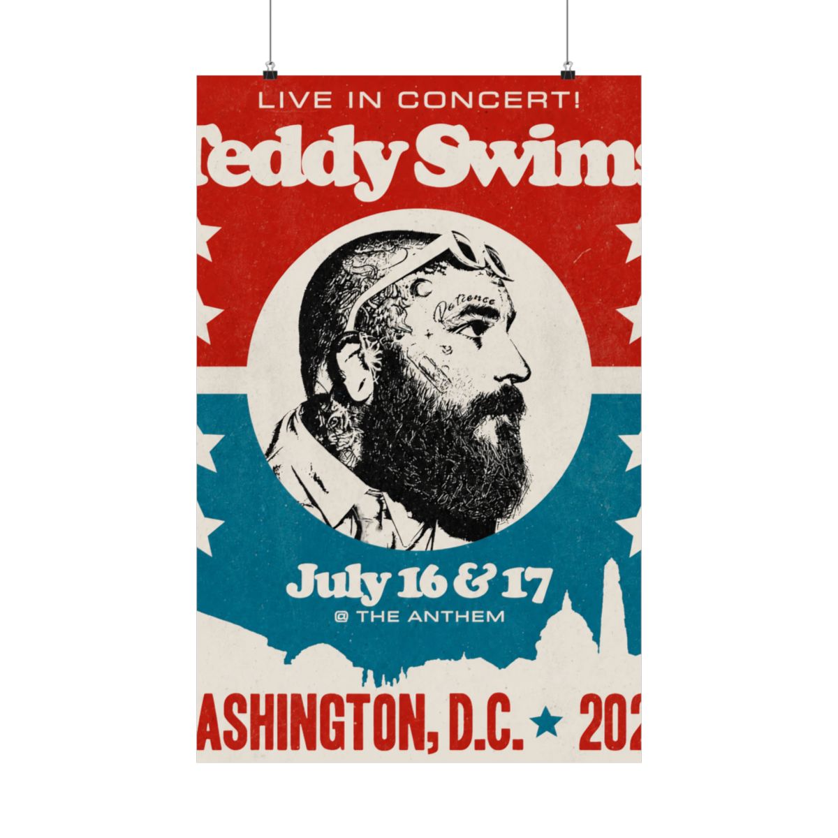 Washington D.C. Concert Poster | Teddy Swims - alternate angle 3, merchandise
