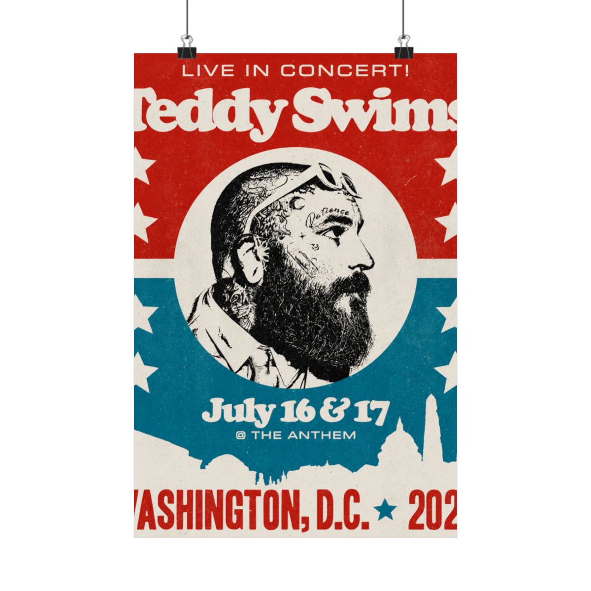 Washington D.C. Concert Poster | Teddy Swims - alternate angle 5, merchandise