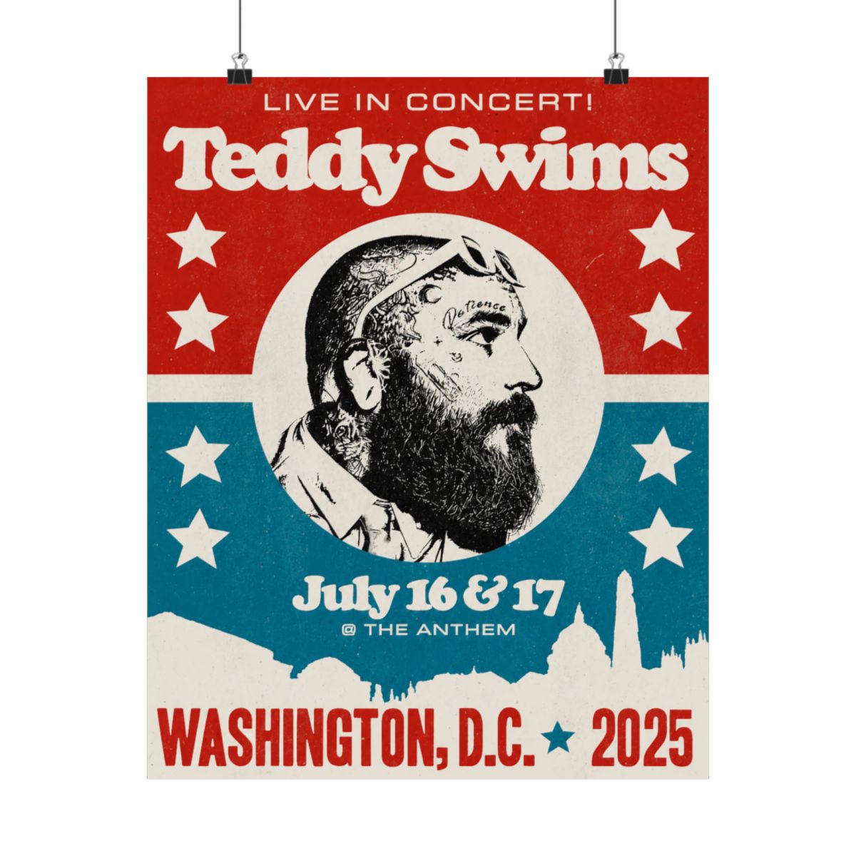 Washington D.C. Concert Poster | Teddy Swims - alternate angle 2, merchandise